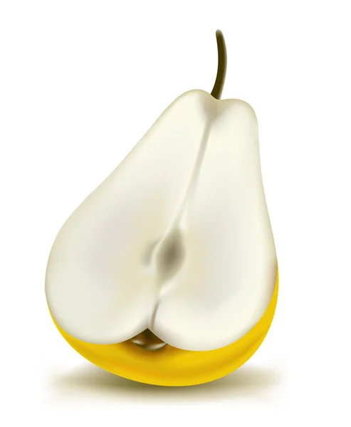Fresh pear on white background — Stock Vector