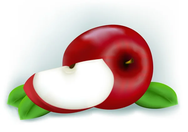 Frischer roter Apfel — Stockvektor