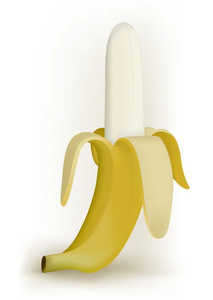 Rijpe banaan geïsoleerd op witte achtergrond — Stockvector