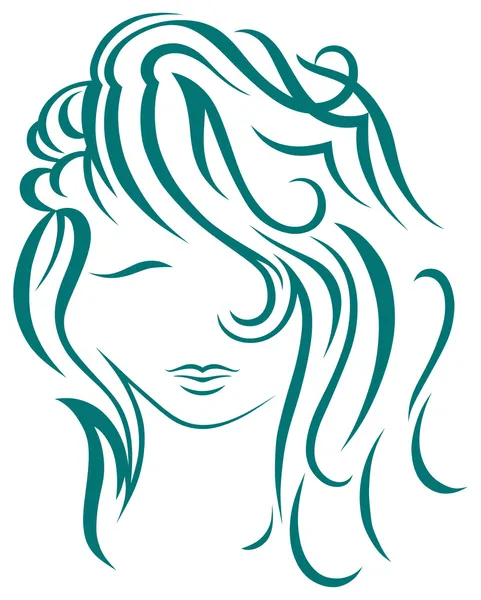 Красива жінка з довгим волоссям — стоковий вектор