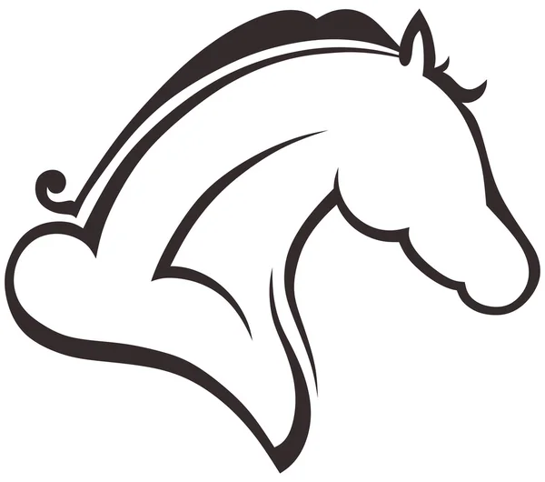 Silhouette cavallo nero — Vettoriale Stock
