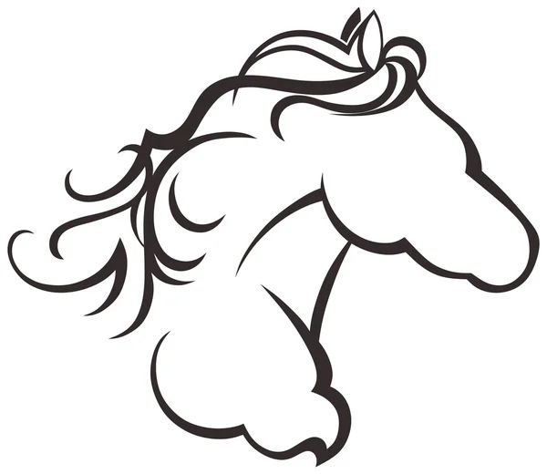 Silhueta cavalo preto — Vetor de Stock