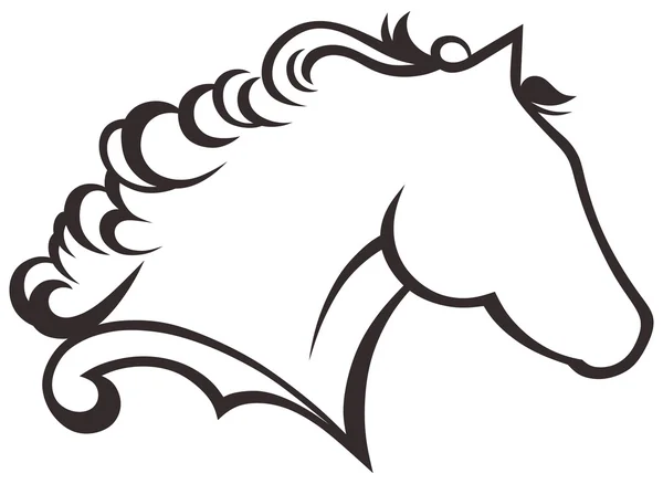 Silueta caballo negro — Vector de stock
