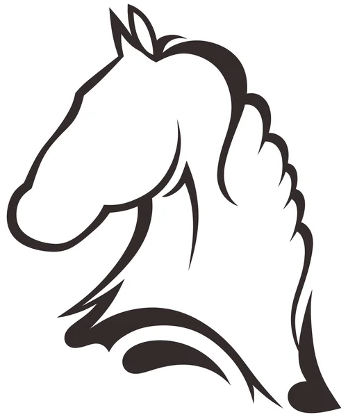 Silhouette cavallo nero — Vettoriale Stock