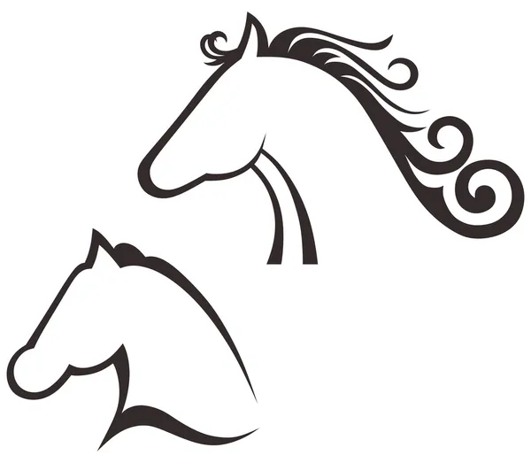 Set di cavalli neri — Vettoriale Stock