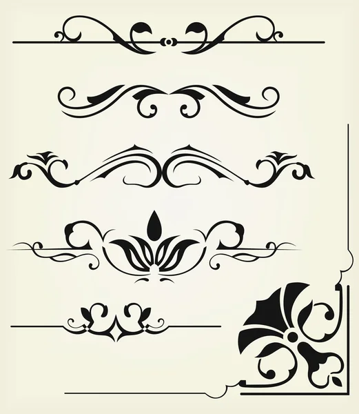 書道のデザイン要素とページの装飾 — ストックベクタ