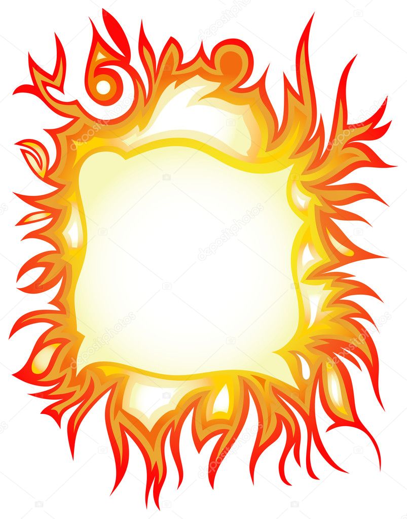 Vector set: fire flames - collage