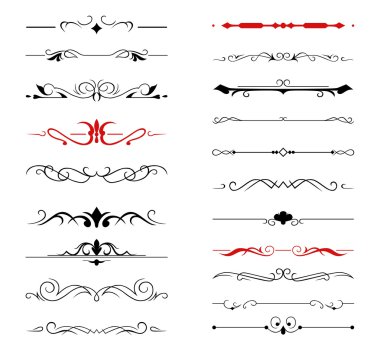 Calligraphic design elements and page decoration clipart