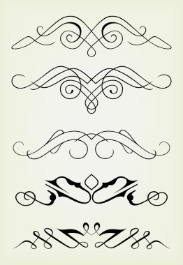 Calligraphic design elements and page decoration clipart