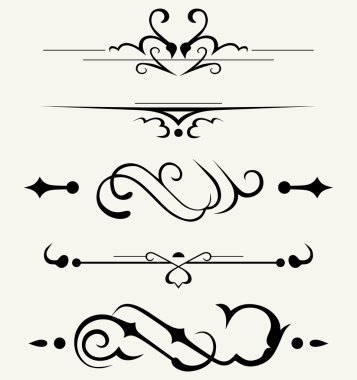 Calligraphic design elements and page decoration clipart