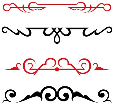 Calligraphic design elements and page decoration clipart