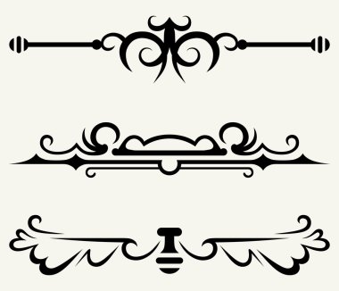 Calligraphic design elements and page decoration clipart