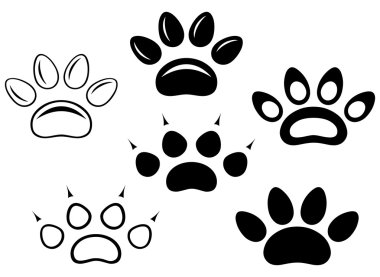 Animal paw prints clipart