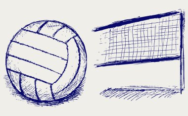 Sketch volleyball clipart