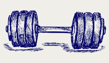 Sketch dumbbell weight clipart