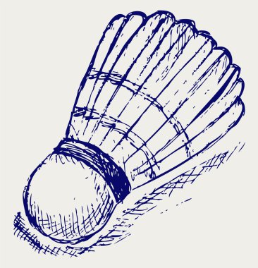 Sketch badminton ball clipart