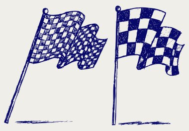 Checkered flags clipart