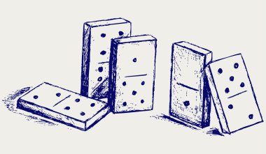 Sketch dominoes clipart