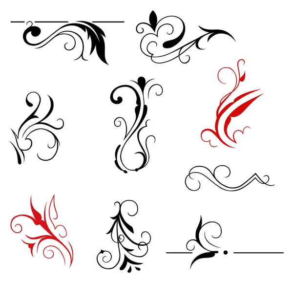 Элементы каллиграфического дизайна и оформление страниц — стоковый вектор