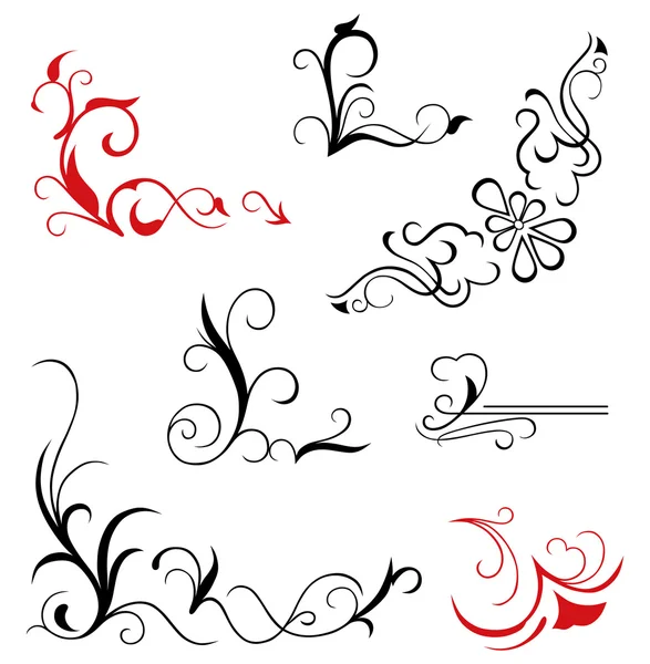 Calligraphic design elements and page decoration — Stock Vector