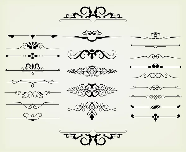 Kalligrafische Gestaltungselemente und Seitendekoration — Stockvektor