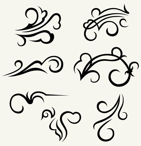 Elementos de diseño caligráfico y decoración de página — Archivo Imágenes Vectoriales