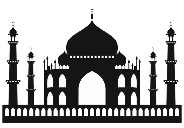 Taj mahal Tapınağı siluet — Stok Vektör