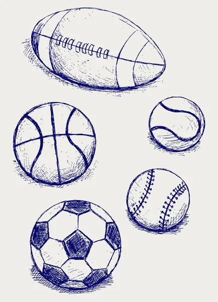 Establecer bolas deportivas — Vector de stock