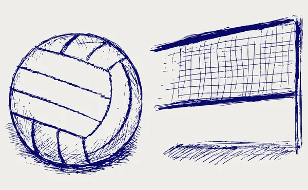 Skiss volleyboll — Stock vektor