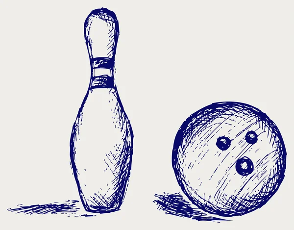 Skiss bowling — Stock vektor