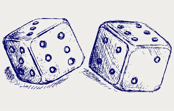 Vázlat két kocka — Stock Vector