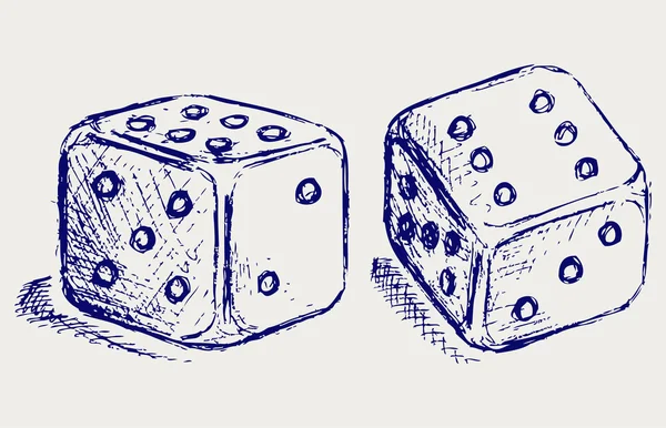 Набросок двух кубиков — стоковый вектор
