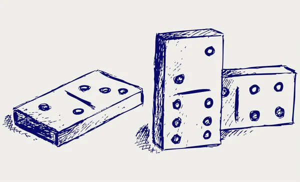 Skiss dominobrickor — Stock vektor