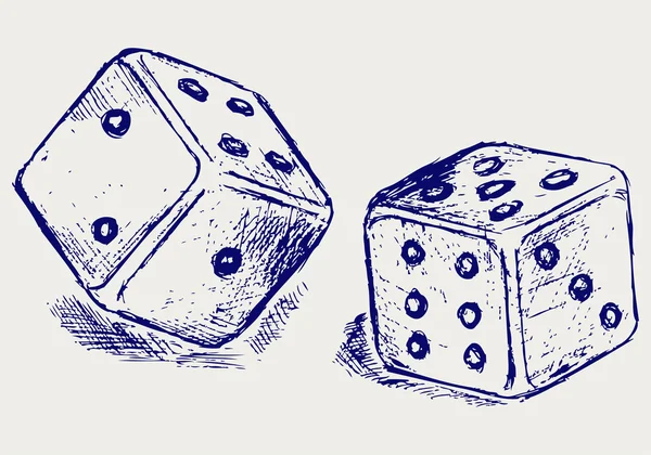 草绘两个骰子 — 图库矢量图片