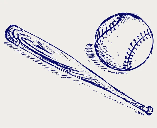 Baseball und Schläger — Stockvektor