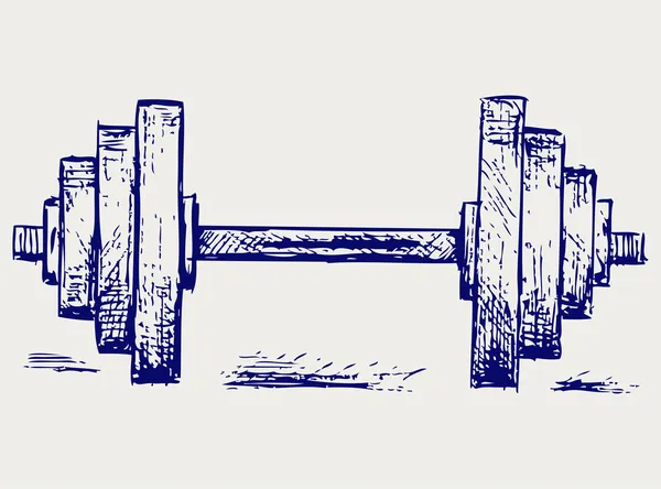 スケッチのダンベルの重量 — ストックベクタ