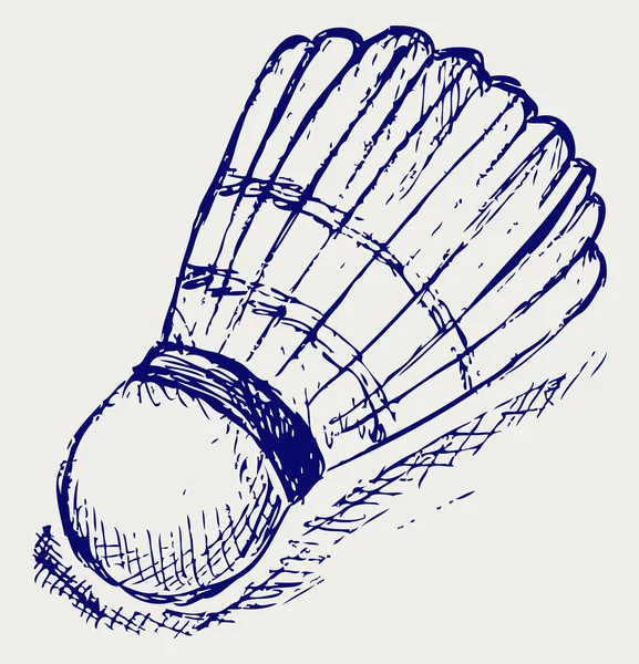 Skiss badminton bollen — Stock vektor