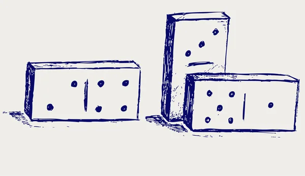Schiță domino — Vector de stoc