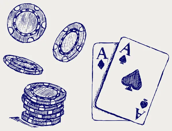 Gambling. Sketch — Stock Vector