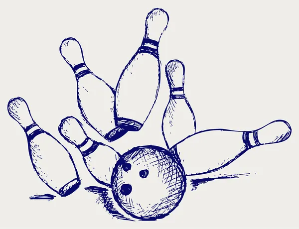 Sketch bowling — Stock Vector