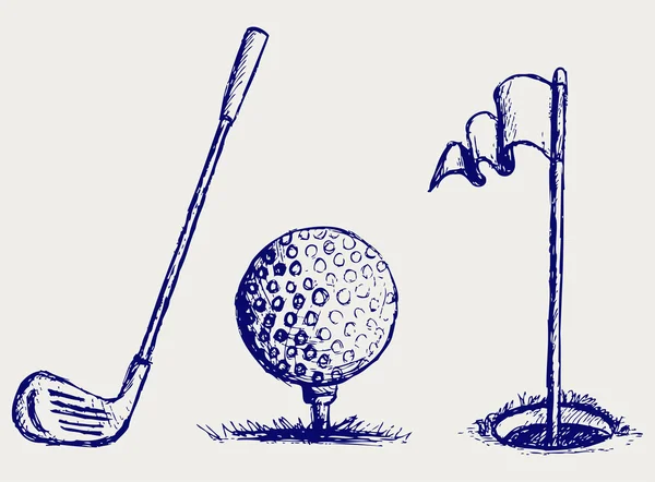Комплект значков гольфа — стоковый вектор