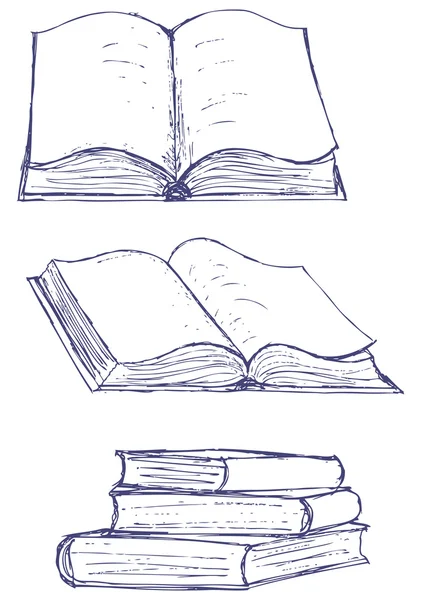 Ilustración vectorial de libros aislados sobre fondo blanco — Vector de stock