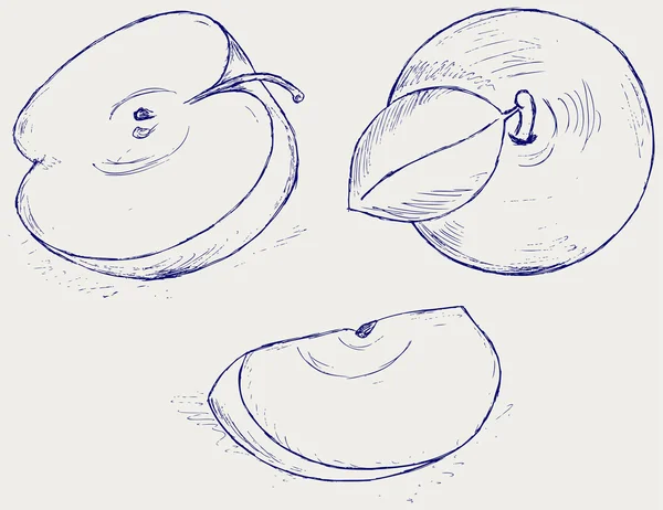 Manzana sobre un fondo blanco — Archivo Imágenes Vectoriales