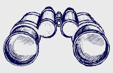 Binoculars sketch illustration clipart