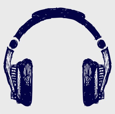 Headphones sketch illustration clipart