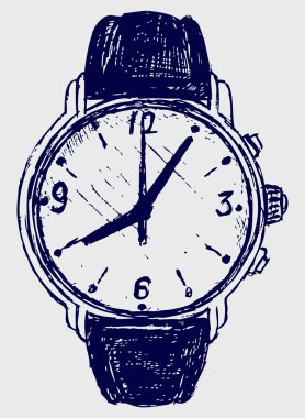 Wristwatch sketch clipart