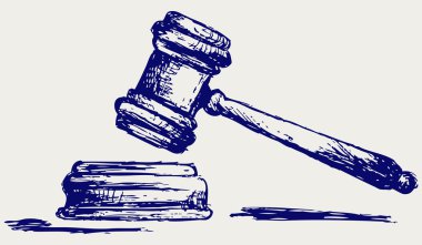 Judge gavel sketch clipart