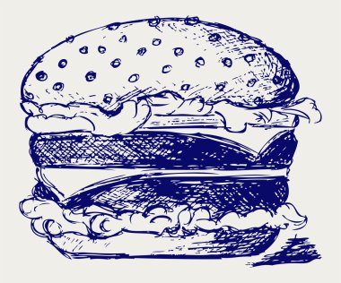 Big and tasty hamburger clipart