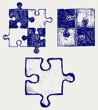 Puzzle sketch clipart