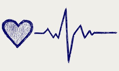 Heart and heartbeat symbol clipart